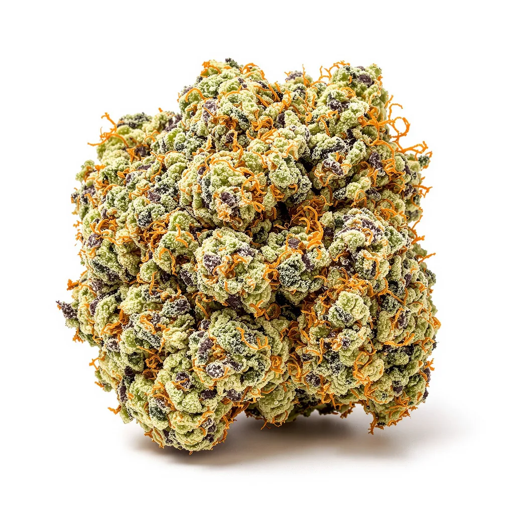 L.A. Sunshine 60% indica / 40% sativa flower with visible trichomes
