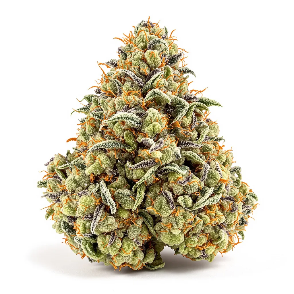 LA Confidential 50% indica / 50% sativa flower with visible trichomes