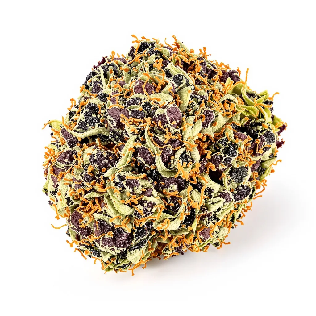 LA Ultra 72% indica / 28% sativa flower with visible trichomes