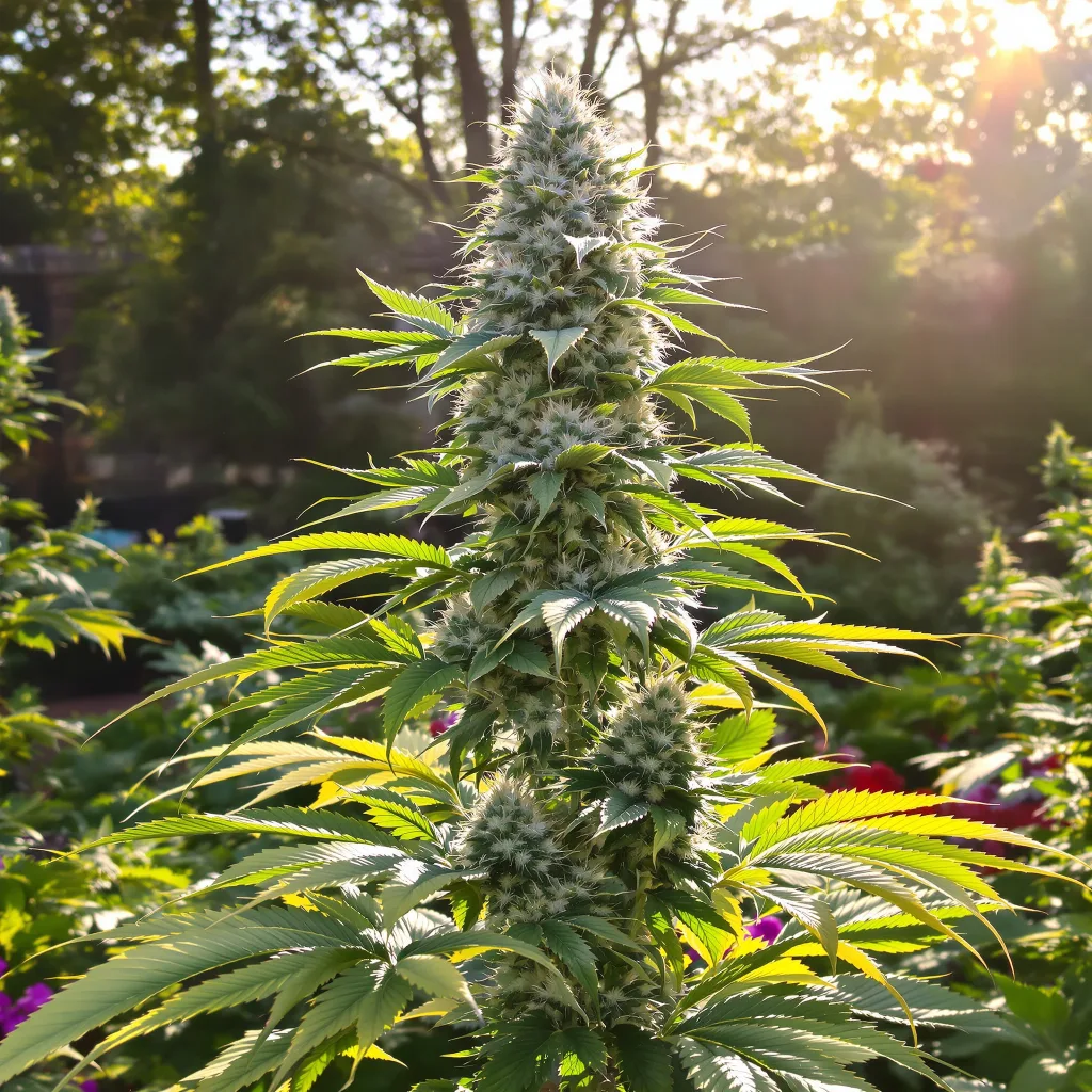 LA Woman 40% indica / 50% sativa flower with visible trichomes