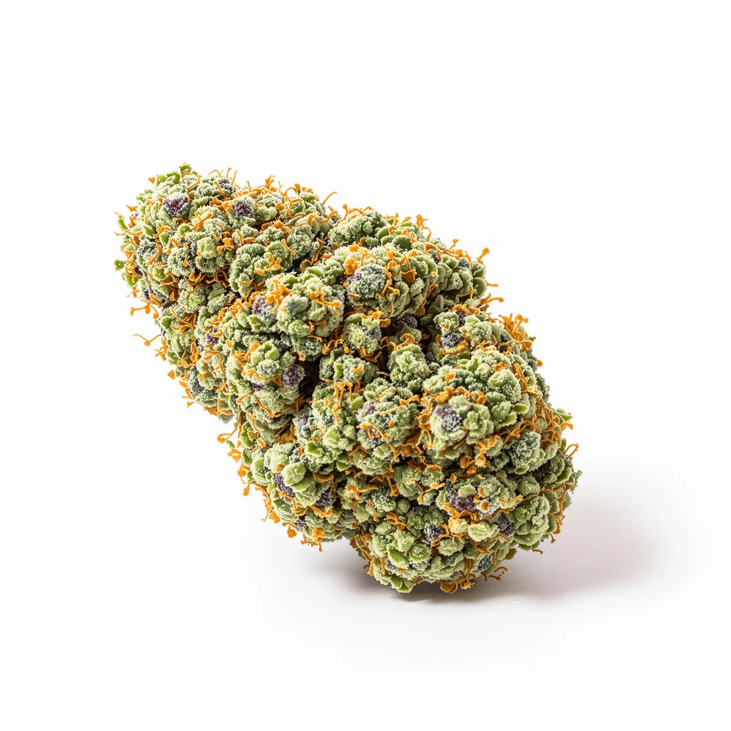 LA Woman 40% indica / 50% sativa flower with visible trichomes