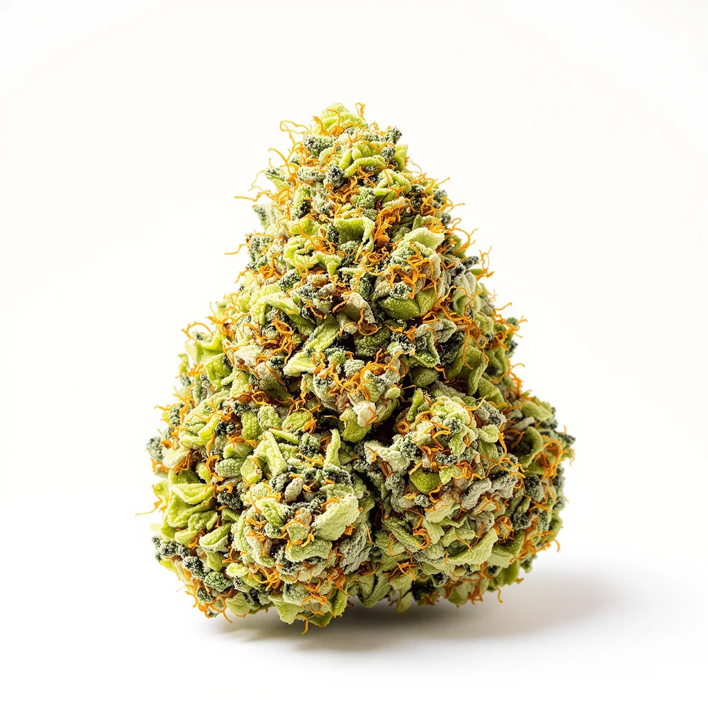 Lamb's Bread 10% indica / 90% sativa flower with visible trichomes