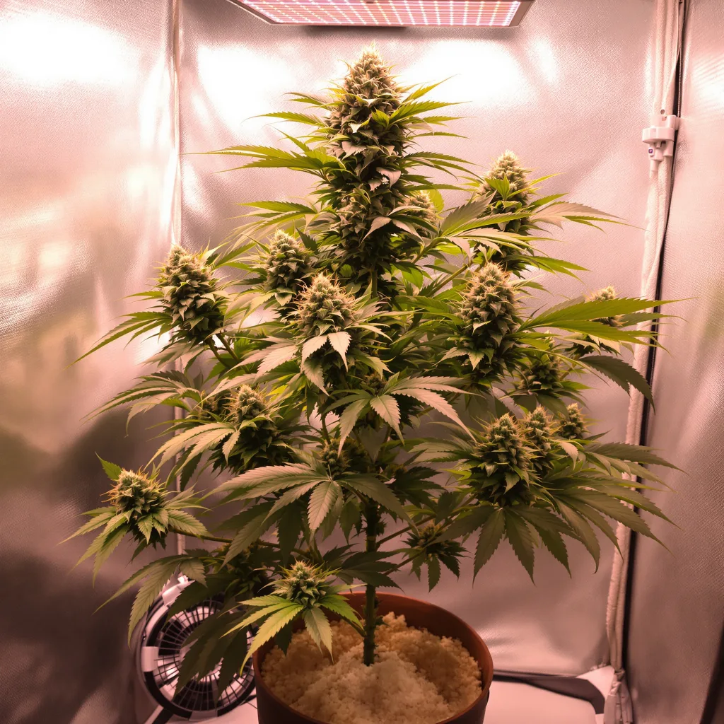 Lavender Jones cannabis plant in flowering stage — 60-100 cm autoflower