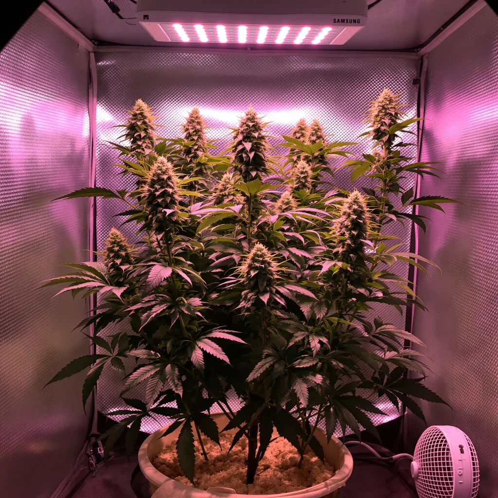Lavender Jones cannabis plant in flowering stage — 91-122 cm feminised