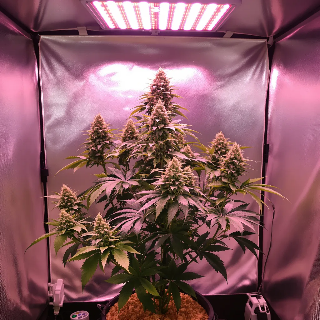 Lee Roy cannabis plant in flowering stage — 90-130 cm feminised