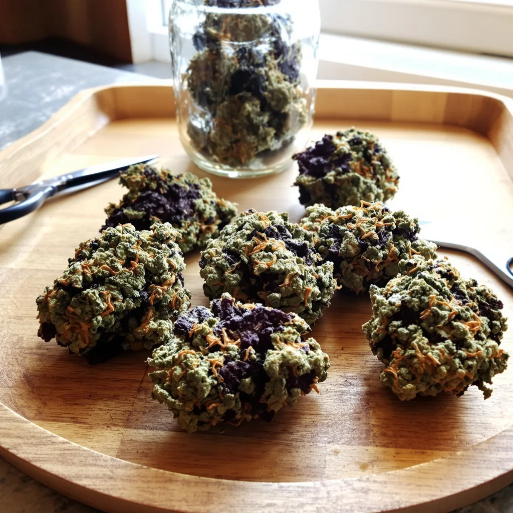 Legend OG 69% indica / 31% sativa flower with visible trichomes