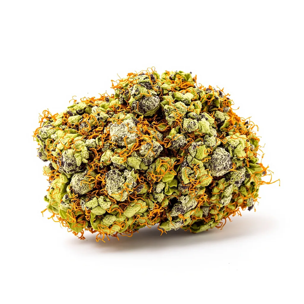 Lemon Diesel 90% indica / 10% sativa flower with visible trichomes