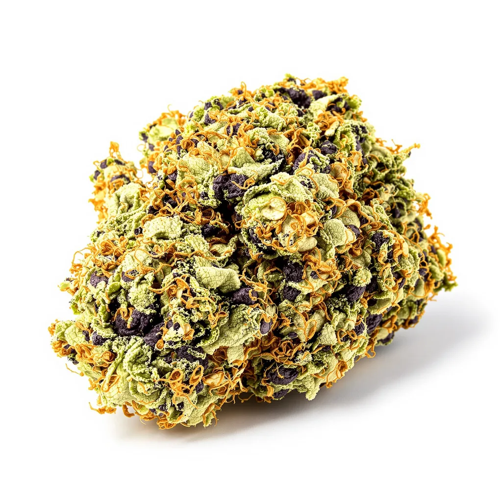 Lemon Drizzle 67% indica / 33% sativa flower with visible trichomes