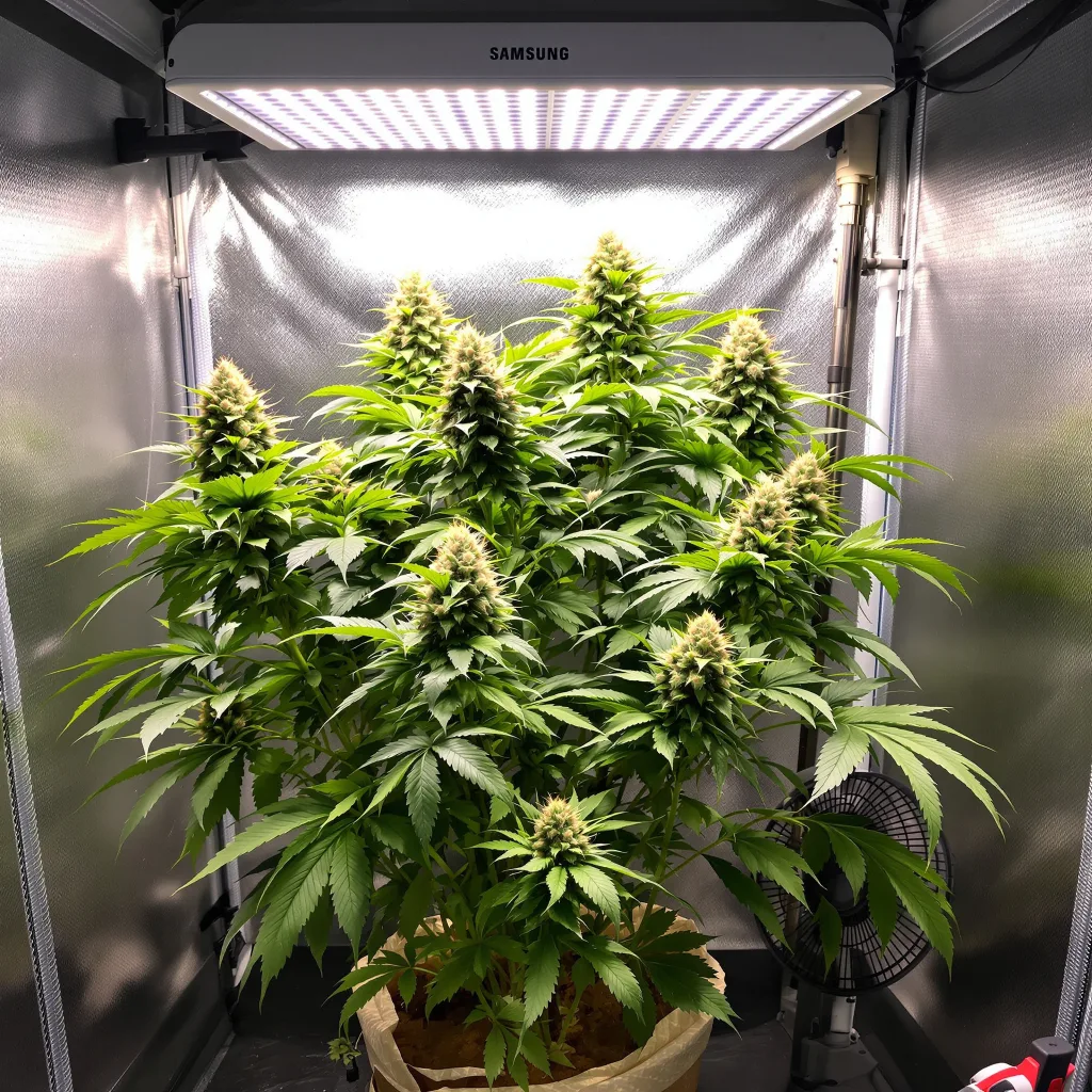 Lemon Drizzle cannabis plant in flowering stage — 100-120 cm feminised