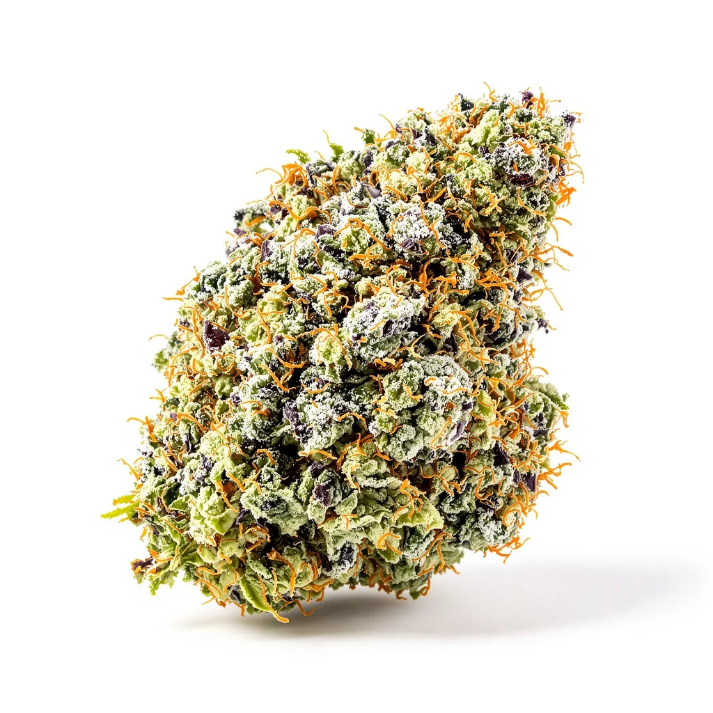 Lemon Drop 50% indica / 50% sativa flower with visible trichomes