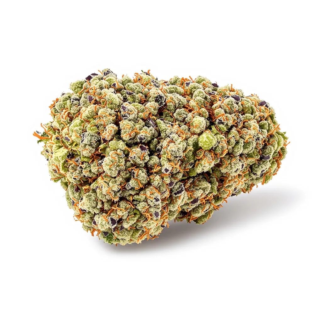 Lemon 57% indica / 43% sativa flower with visible trichomes
