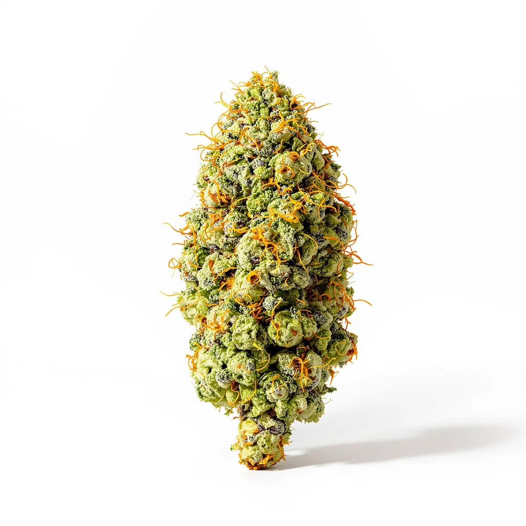 Lemon Fire 9% indica / 91% sativa flower with visible trichomes