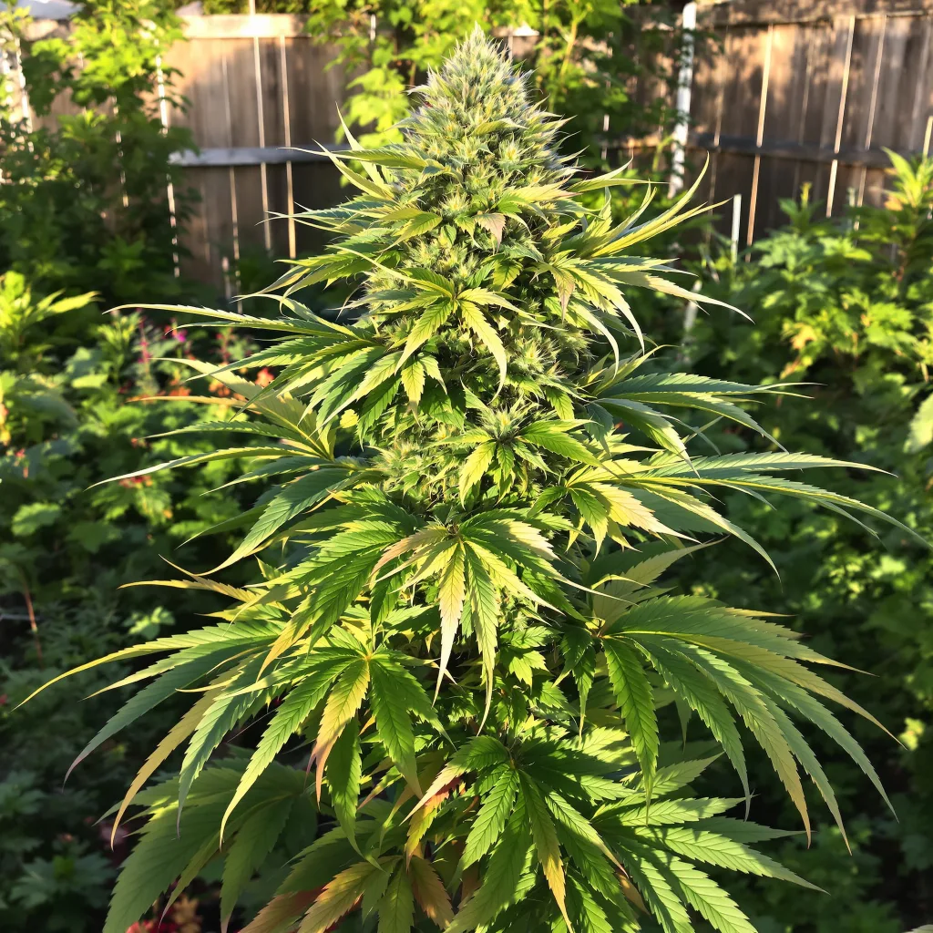 Lemon Garlic OG 78% indica / 22% sativa flower with visible trichomes