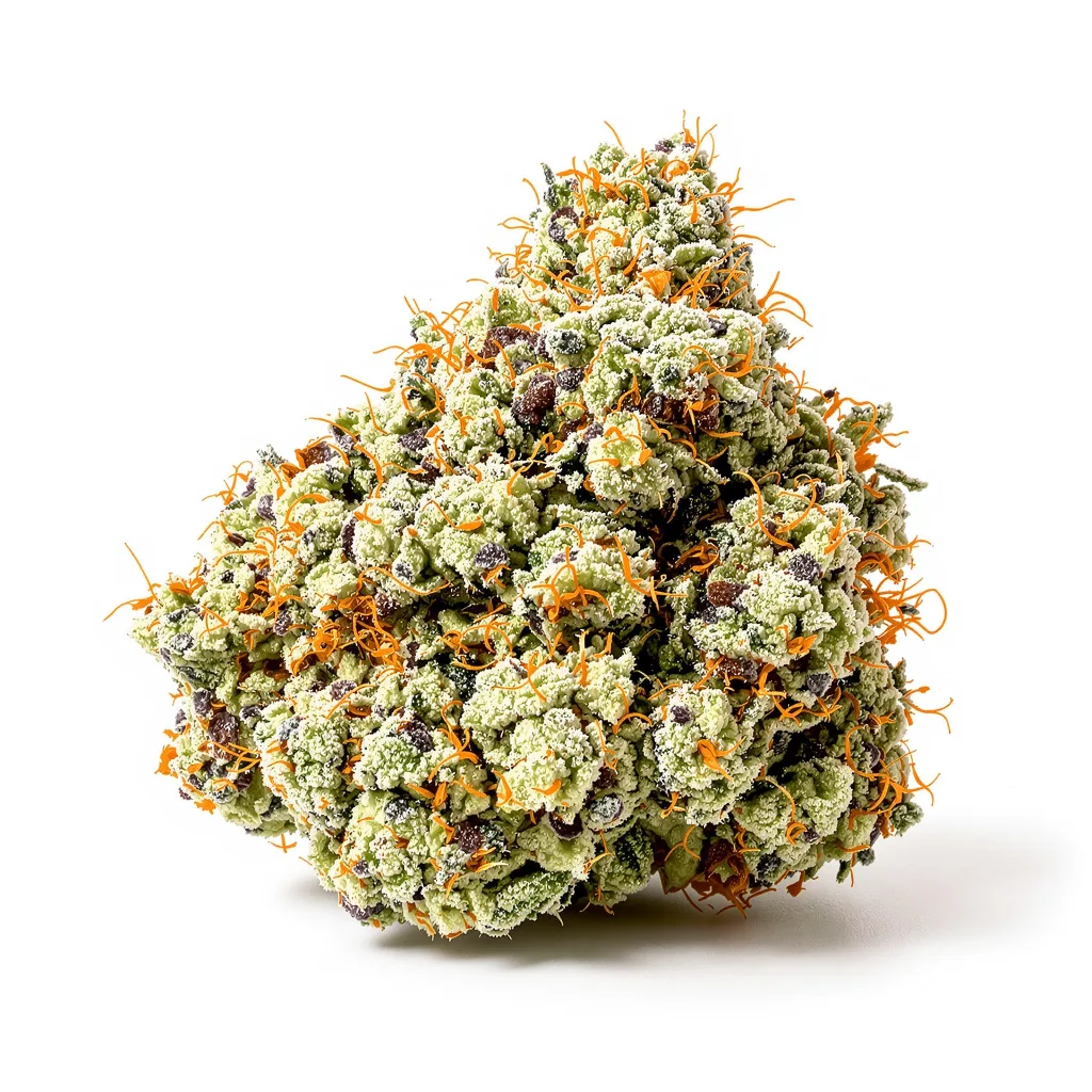 Lemon Kush 50% indica / 50% sativa flower with visible trichomes