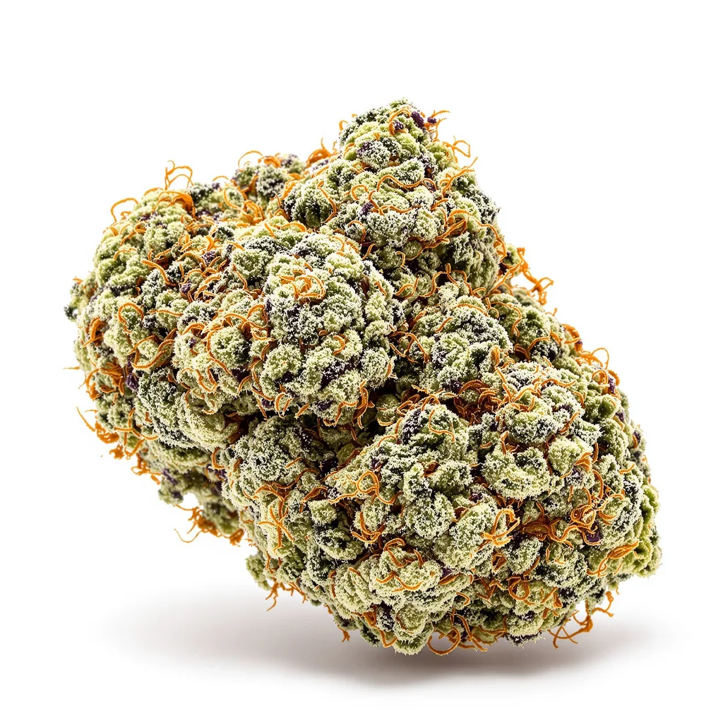 Lemon Skunk 30% indica / 60% sativa flower with visible trichomes