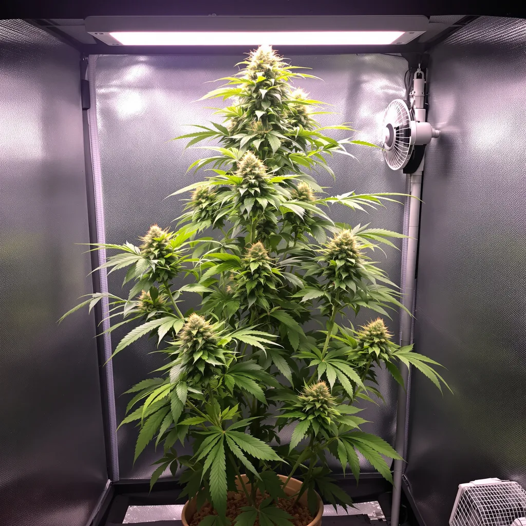 Liberty Haze cannabis plant in flowering stage — 100-110 cm feminised