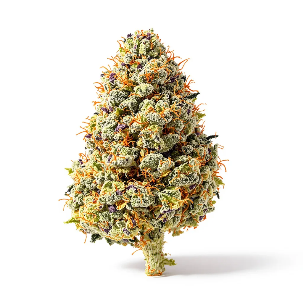 Lowryder 44% indica / 56% sativa flower with visible trichomes