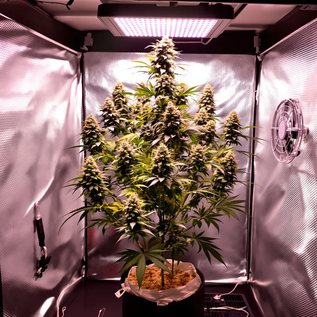 Lowryder cannabis plant in flowering stage — 120-180 cm feminised