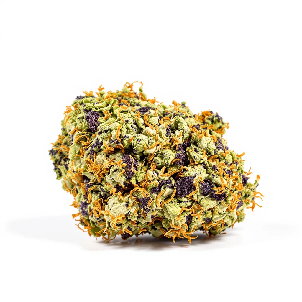 Lucky Dog 81% indica / 19% sativa flower with visible trichomes