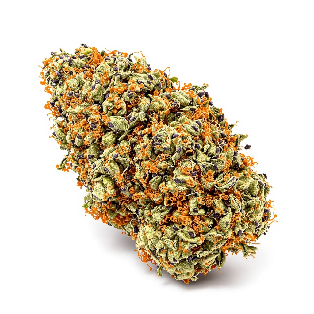 Mag Landrace 81% indica / 19% sativa flower with visible trichomes