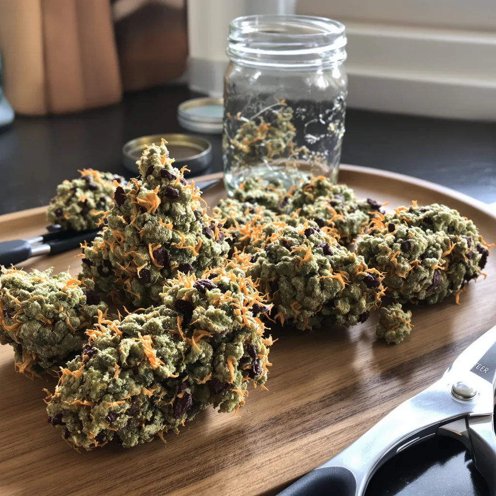 Magnum 49% indica / 51% sativa flower with visible trichomes