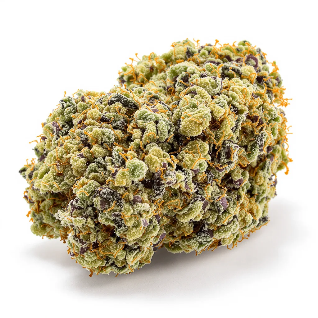 Magnum 49% indica / 51% sativa flower with visible trichomes