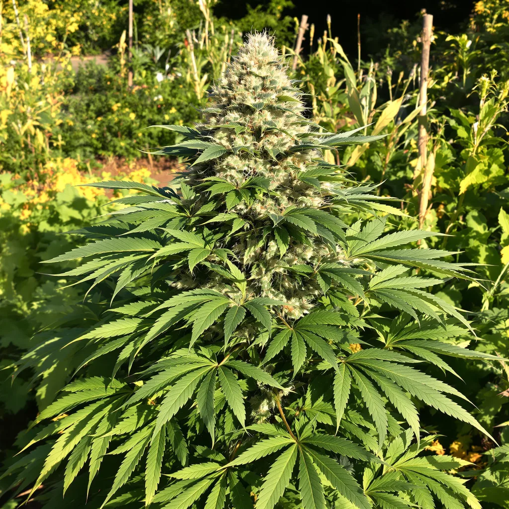 Majestic 12 70% indica / 30% sativa flower with visible trichomes