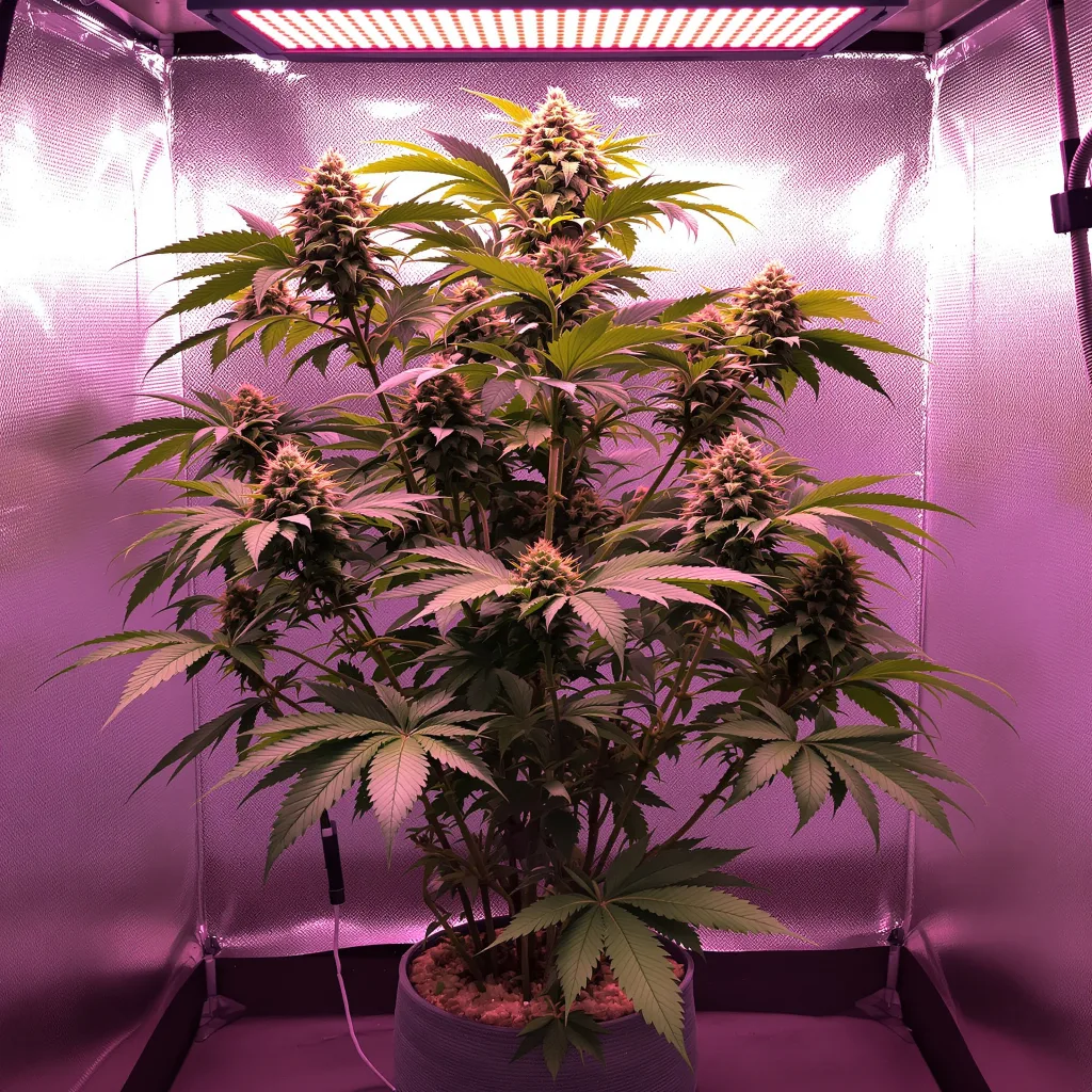 Mandarine cannabis plant in flowering stage — 100 cm autoflower