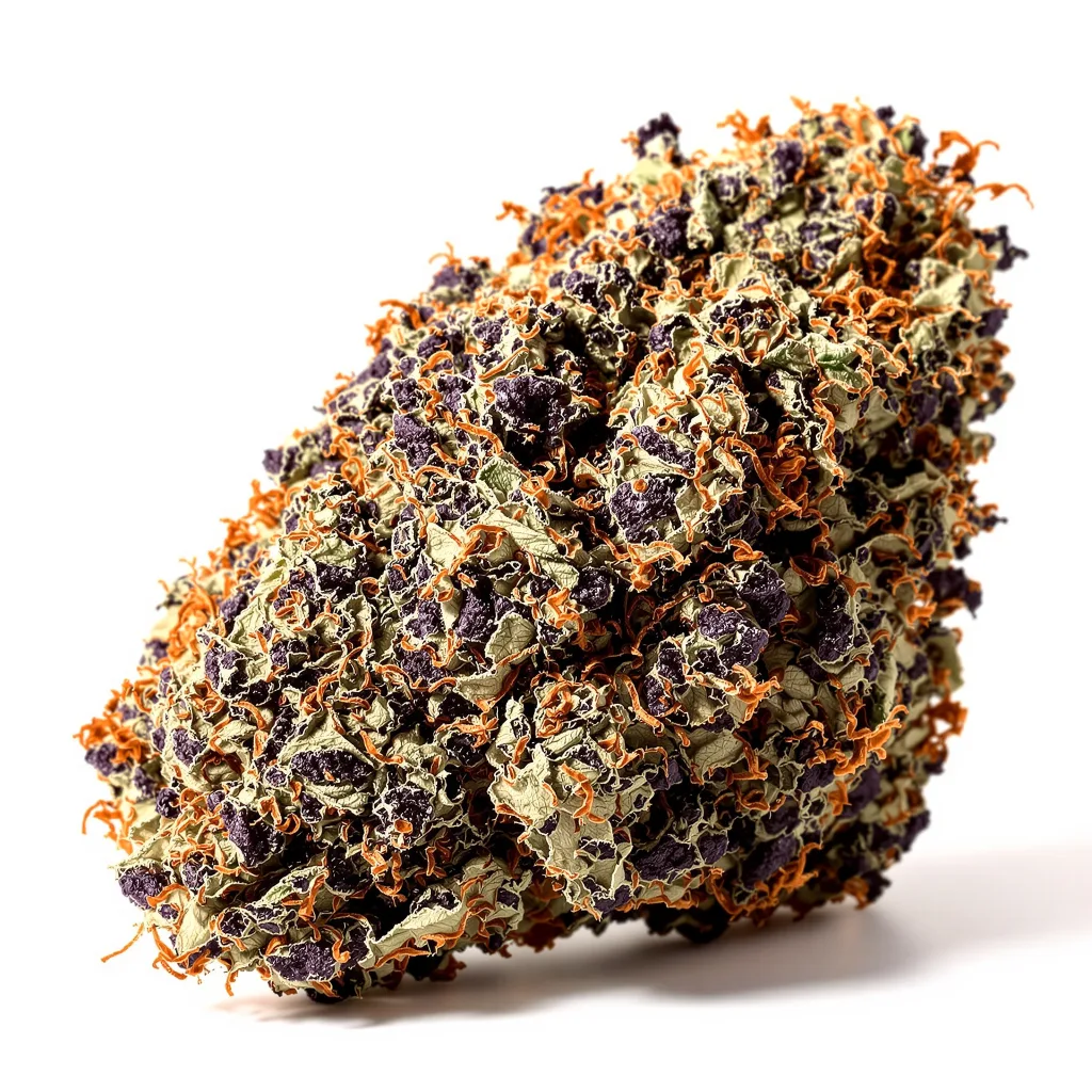 Mango Kush 89% indica / 11% sativa flower with visible trichomes