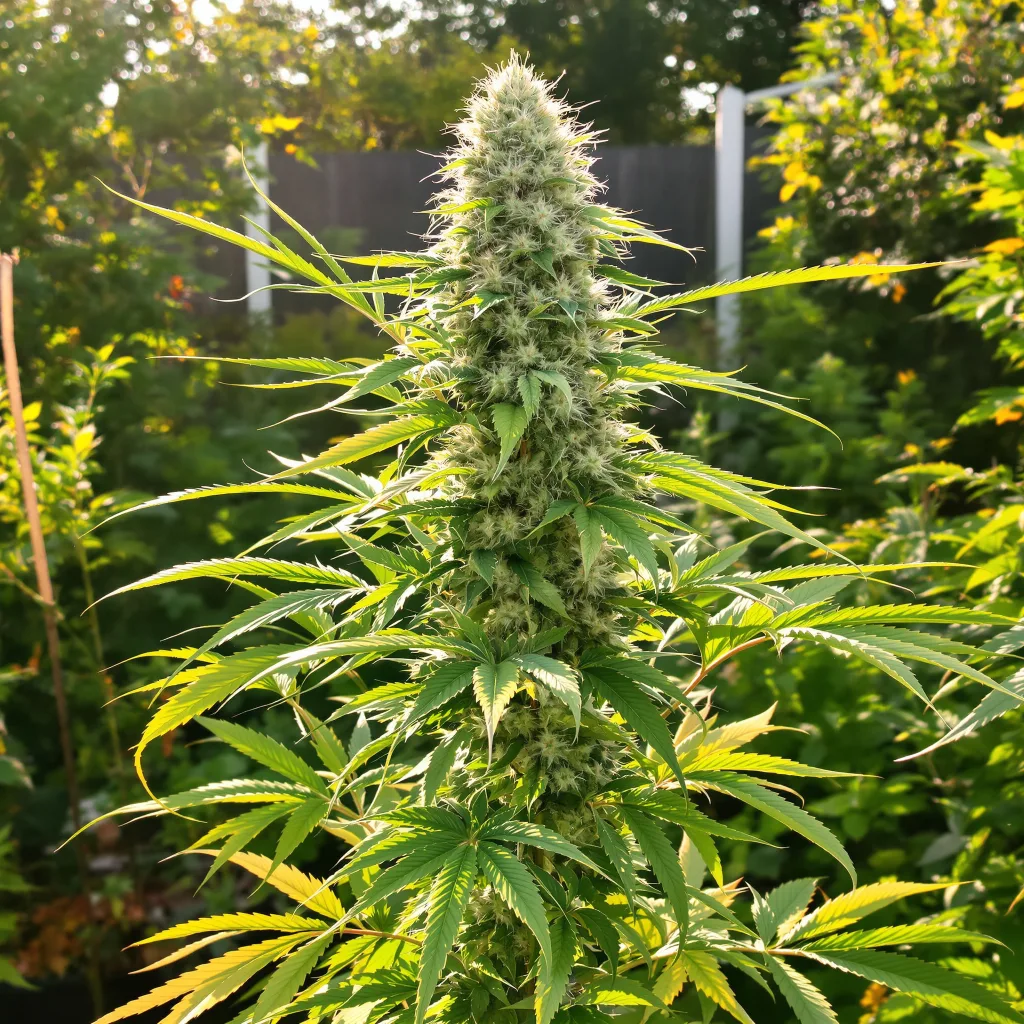 Manitoba Poison 57% indica / 43% sativa flower with visible trichomes