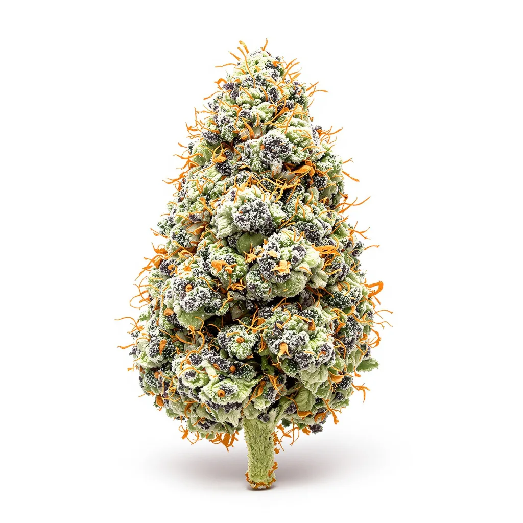 Master Yoda 40% indica / 50% sativa flower with visible trichomes