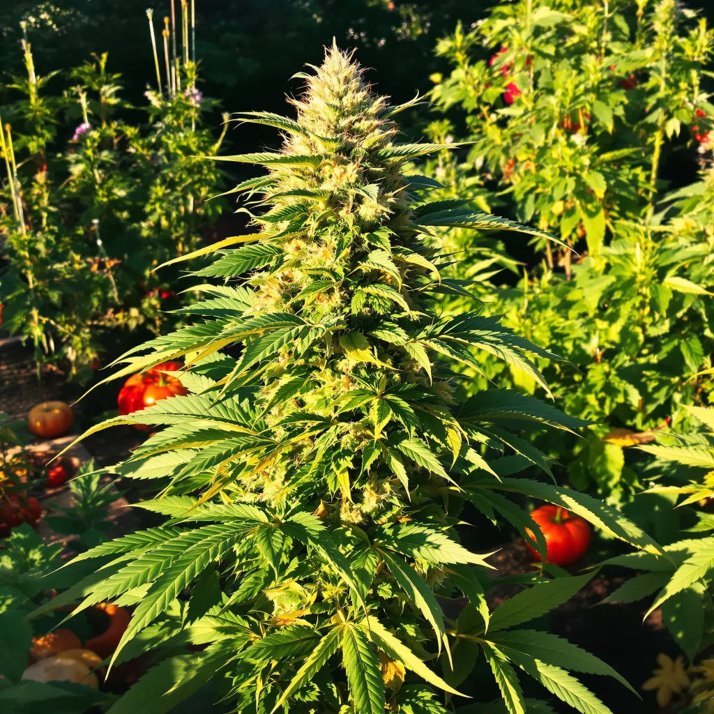 Matanuska Thunder Fuck 77% indica / 23% sativa flower with visible trichomes