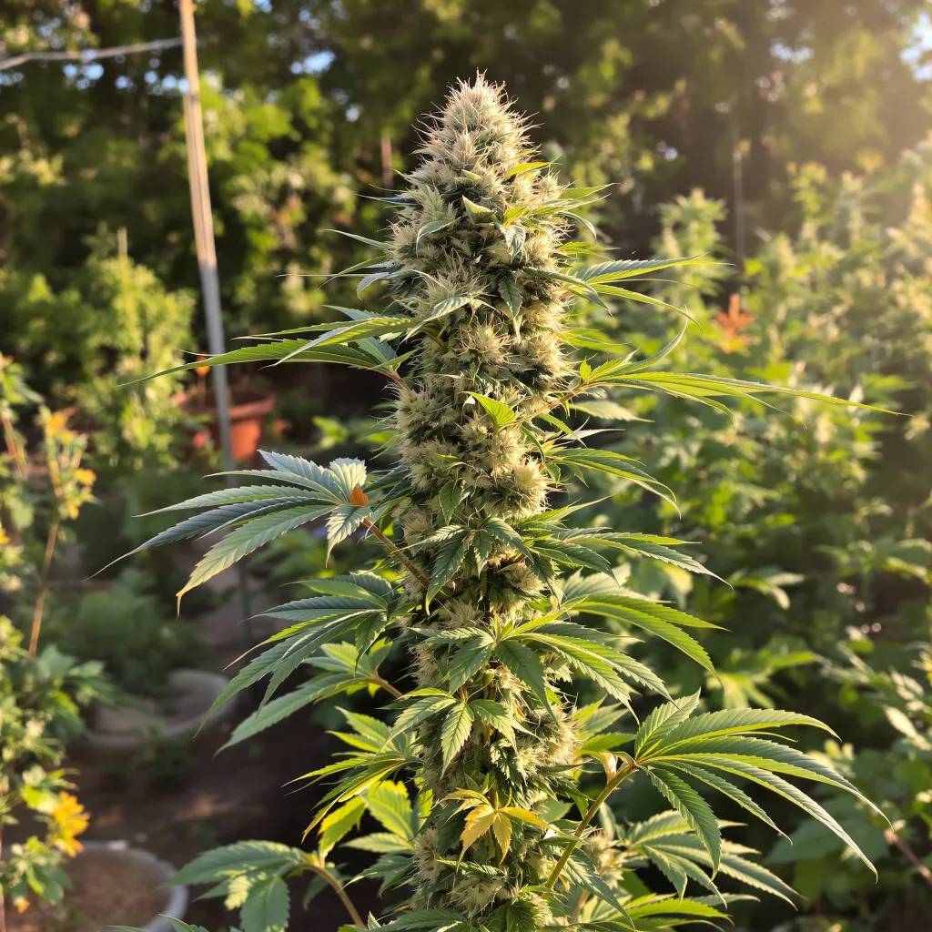 Matanuska Tundra 57% indica / 43% sativa flower with visible trichomes