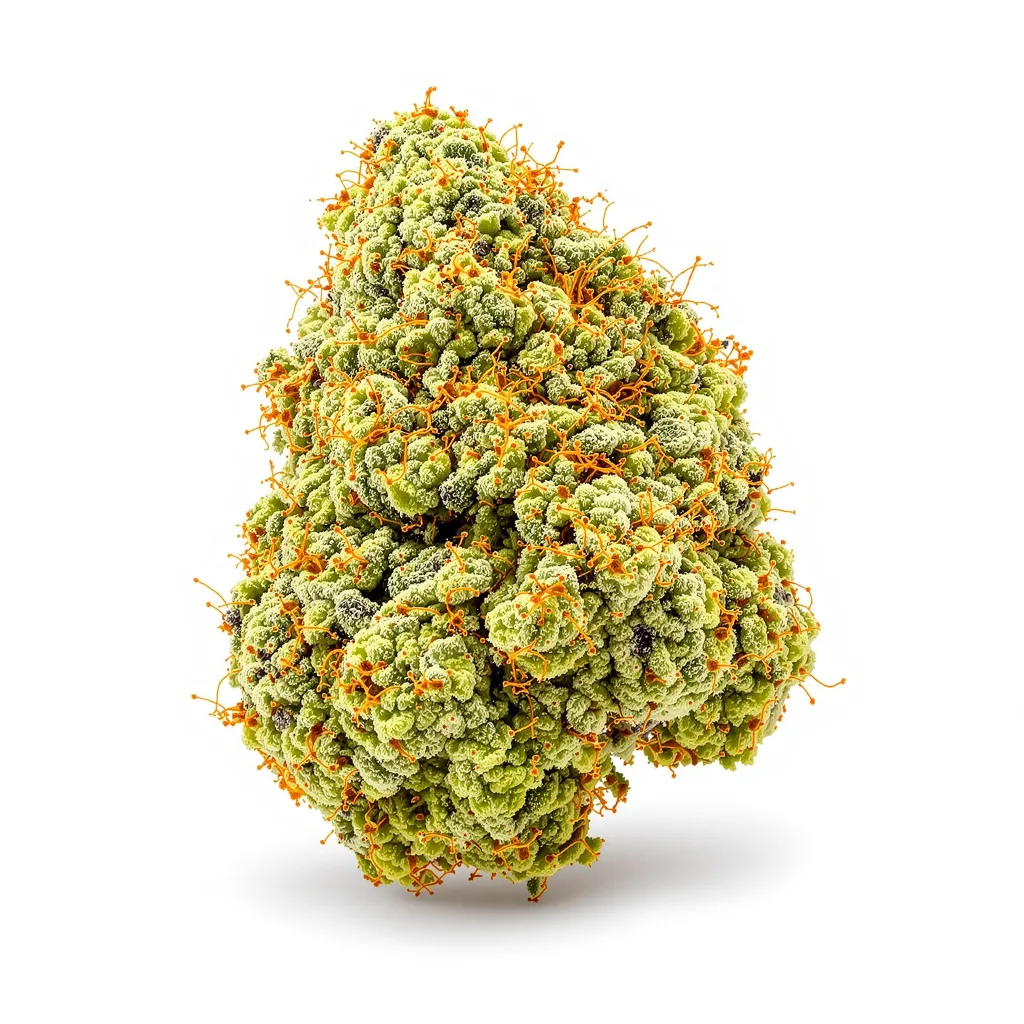 Maui 10% indica / 90% sativa flower with visible trichomes