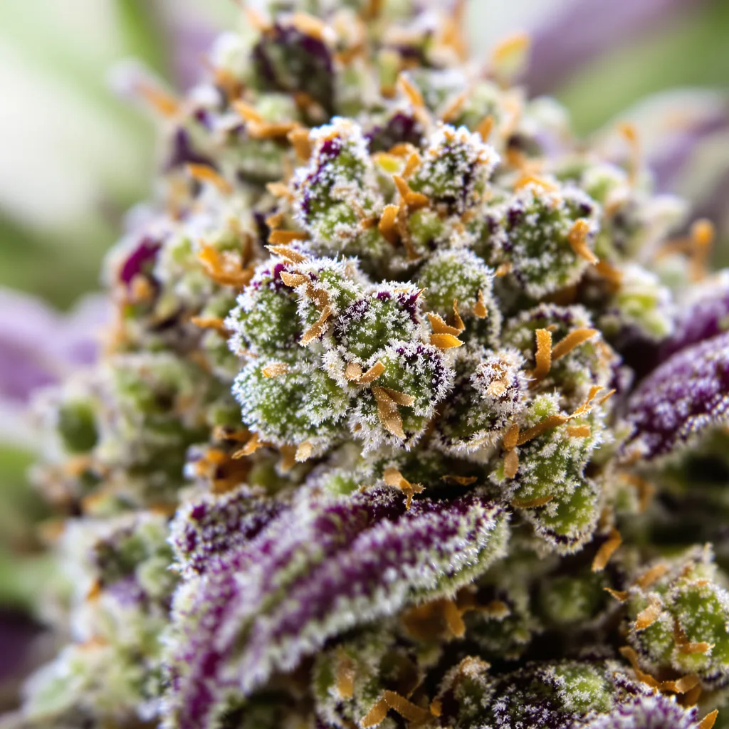 Maui Haole cannabis bud close-up showing balanced bud structure with frosted trichomes