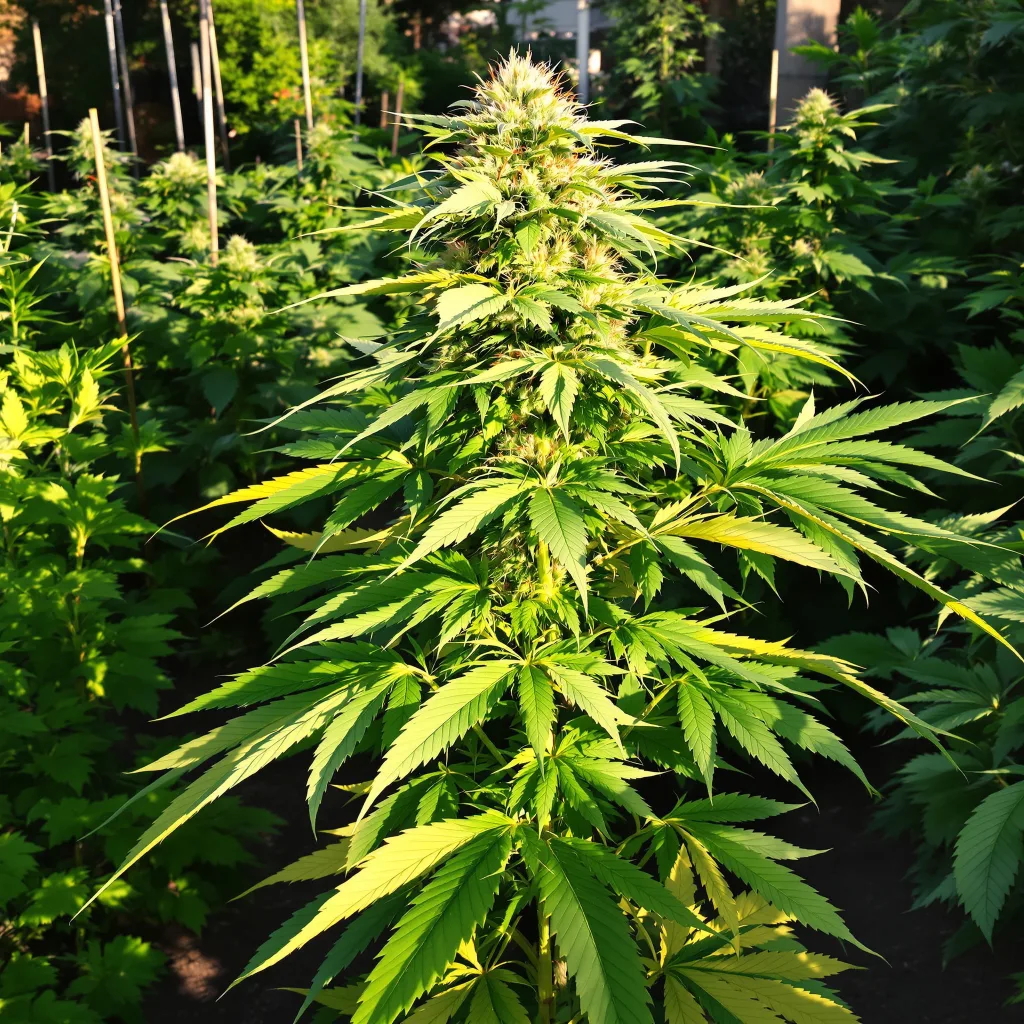 Mazar I Sharif 80% indica / 20% sativa flower with visible trichomes