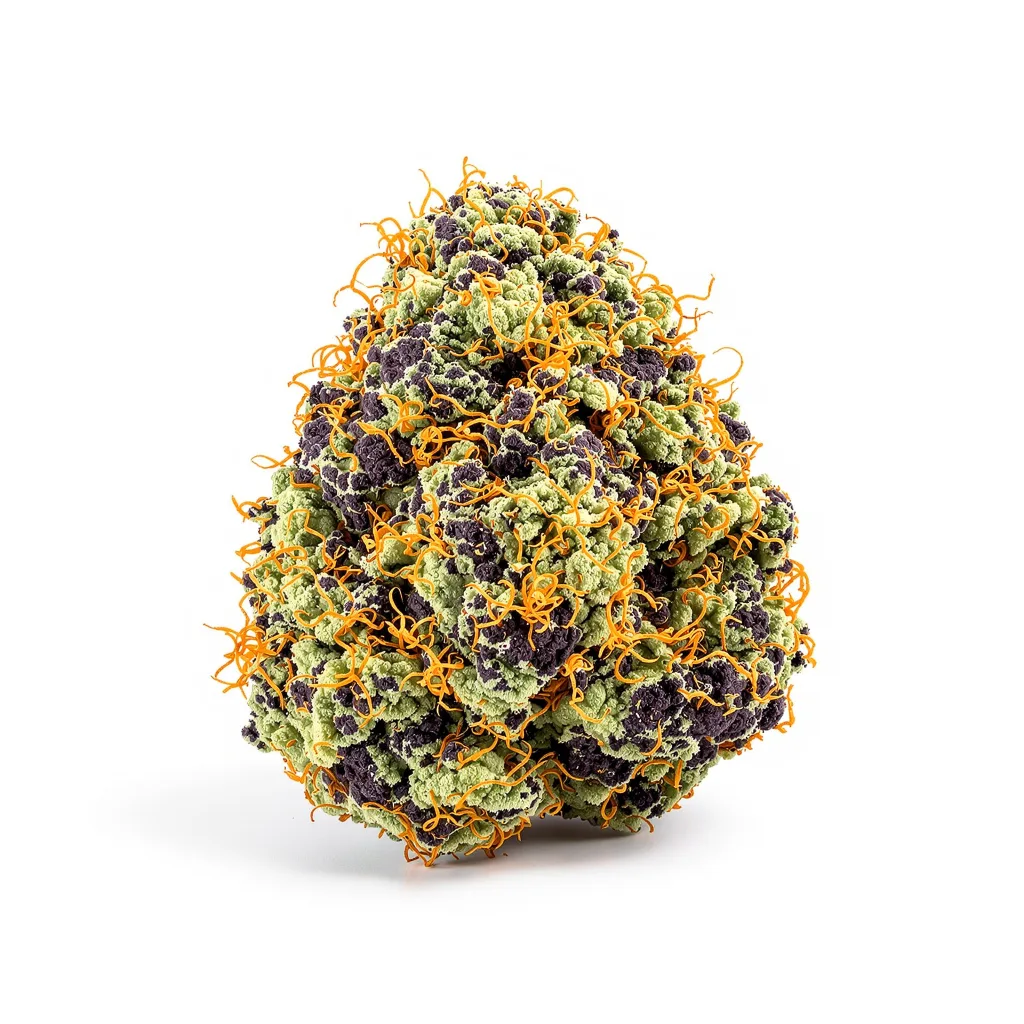 Mazar I Sharif 80% indica / 20% sativa flower with visible trichomes