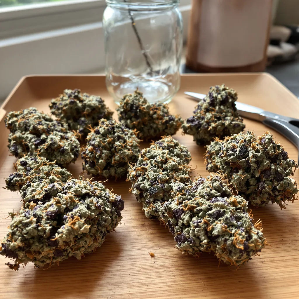 Mazar I Sharif 80% indica / 20% sativa flower with visible trichomes