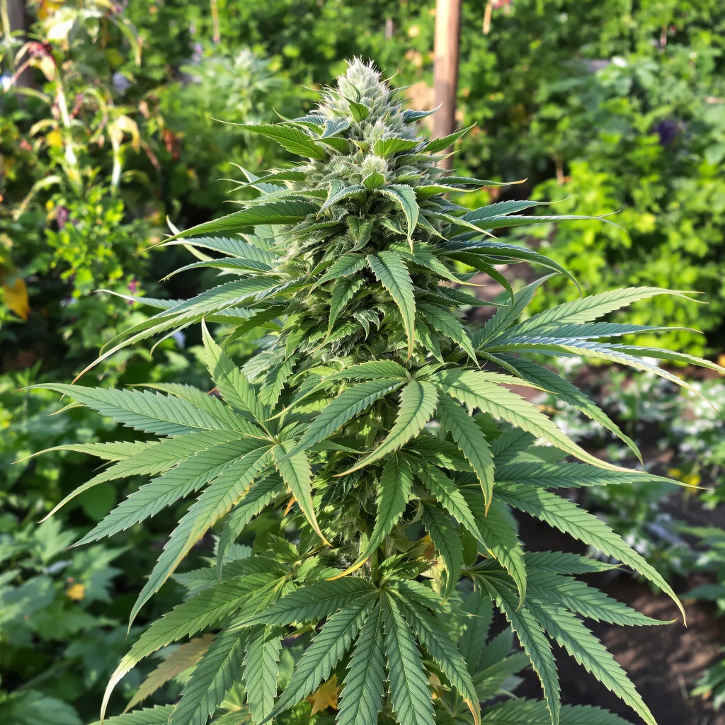 Mazar I Sharif 80% indica / 20% sativa flower with visible trichomes