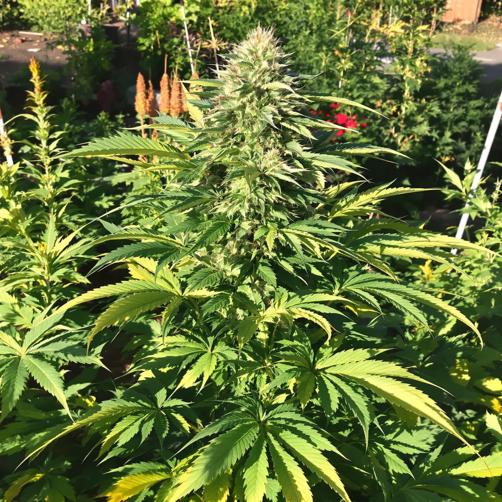 Meat Breath 83% indica / 17% sativa flower with visible trichomes