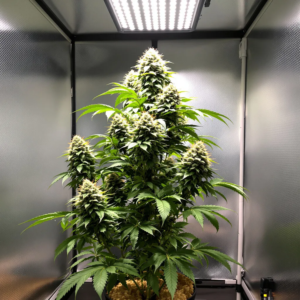 MedGom CBD cannabis plant in flowering stage — 120-180 cm feminised