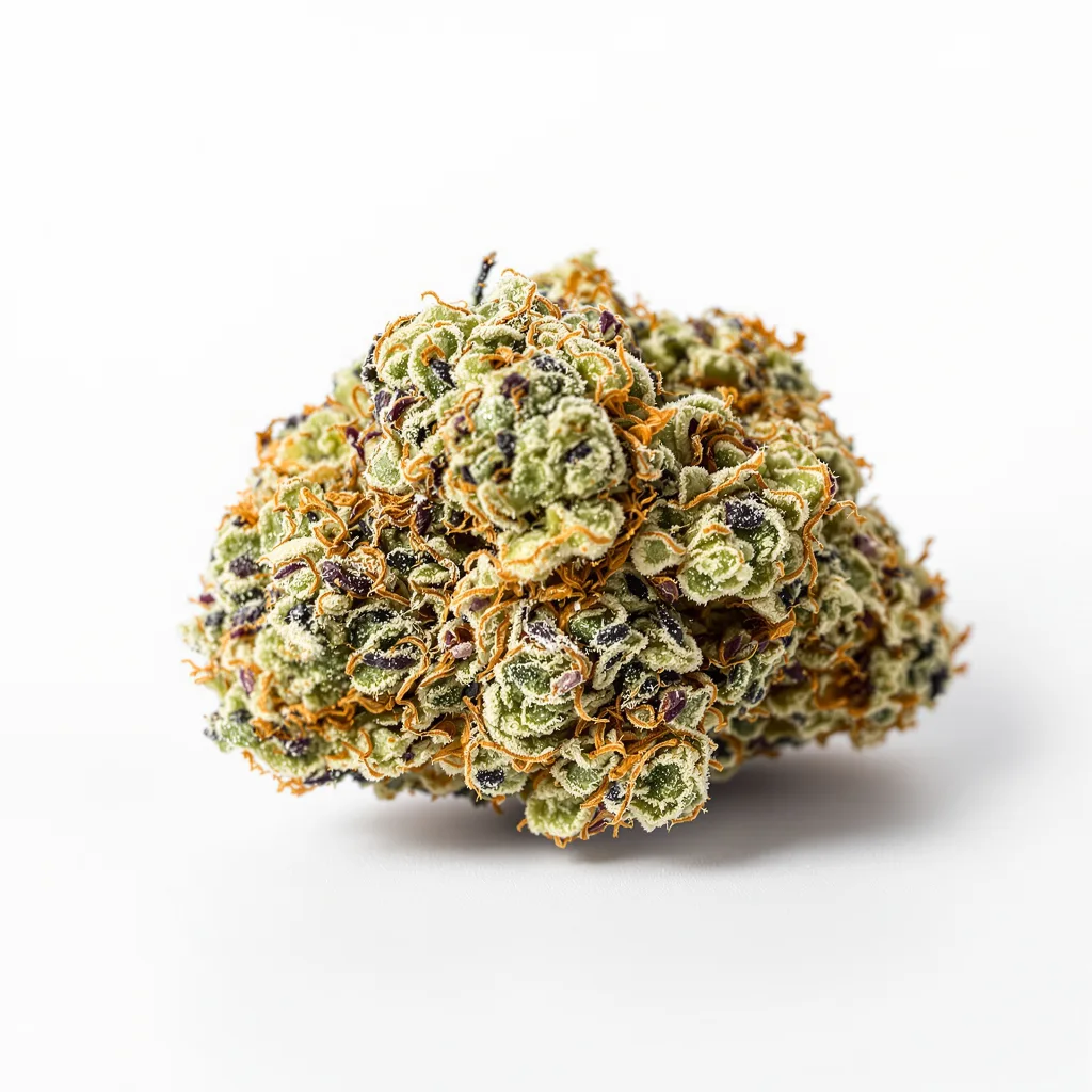 Medibud 60% indica / 40% sativa flower with visible trichomes