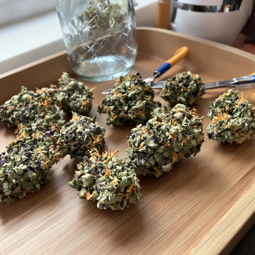 Medicine Man 80% indica / 20% sativa flower with visible trichomes