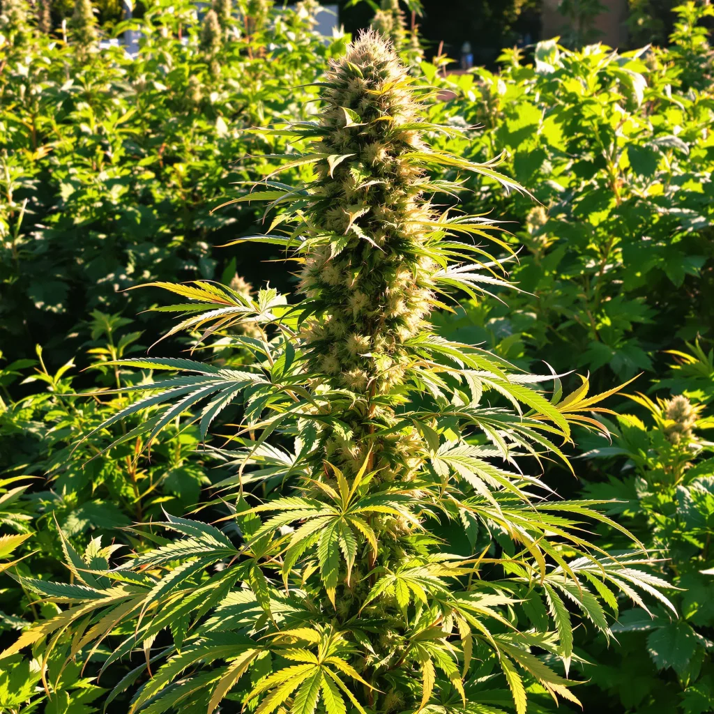 Mexican Haze 15% indica / 85% sativa flower with visible trichomes