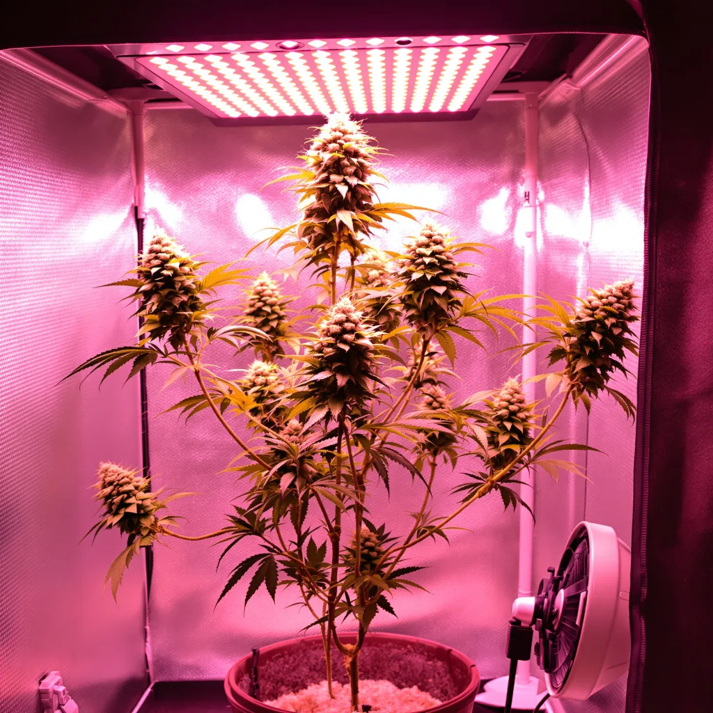 Midnight cannabis plant in flowering stage — 60-100 cm autoflower