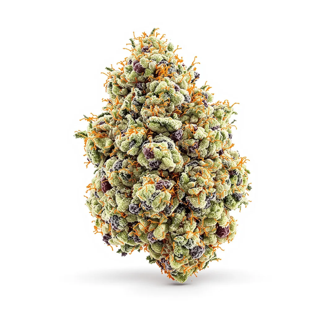 Mint Chocolate Chip 36% indica / 64% sativa flower with visible trichomes