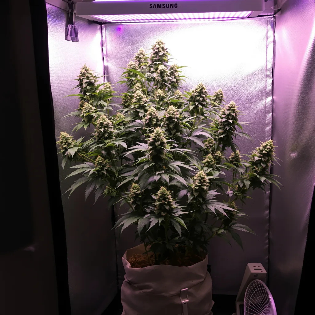 Mint cannabis plant in flowering stage — 120-180 cm feminised