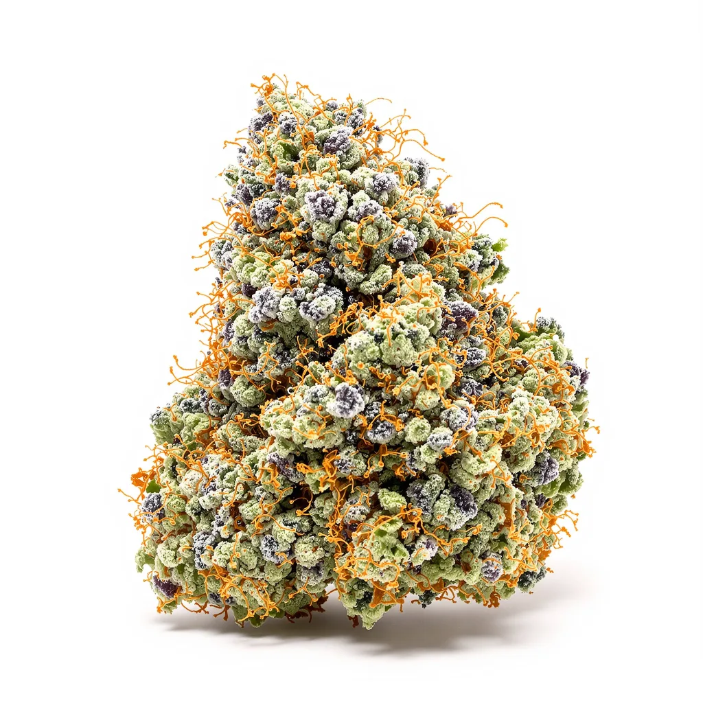 Mint 52% indica / 48% sativa flower with visible trichomes
