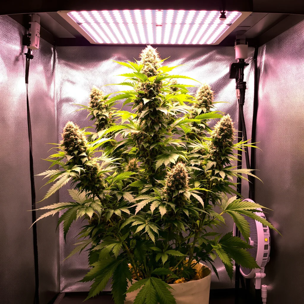 Misty Kush cannabis plant in flowering stage — 60-100 cm autoflower
