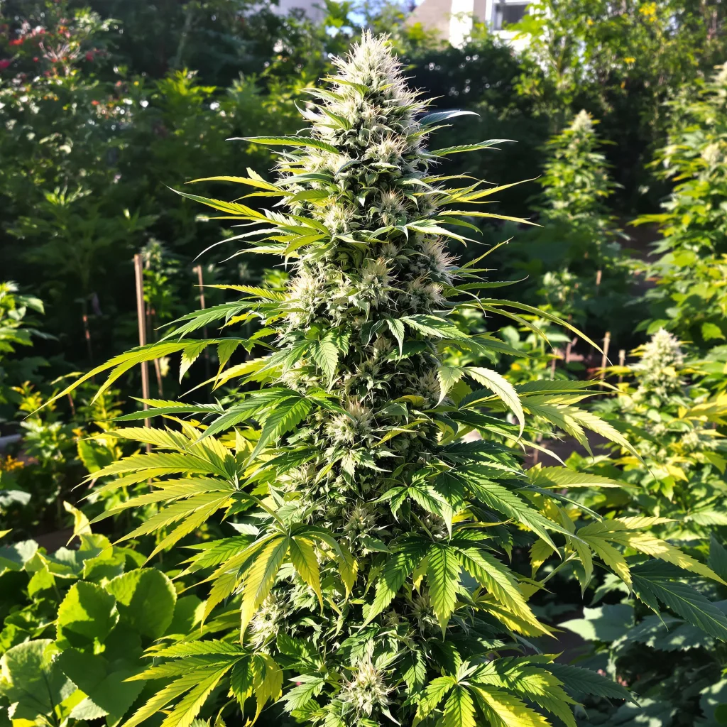 Misty Kush 47% indica / 53% sativa flower with visible trichomes